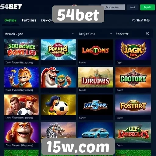 Jogos populares disponíveis na plataforma 54bet